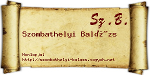 Szombathelyi Balázs névjegykártya